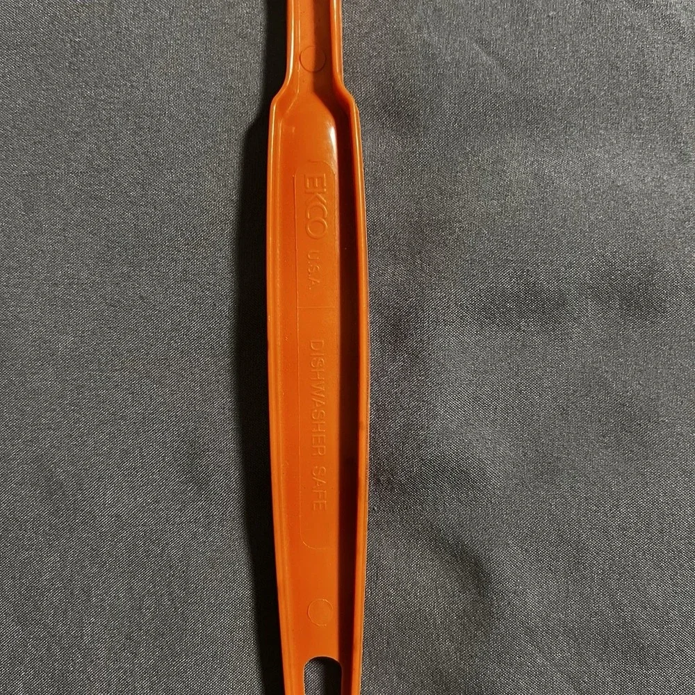 Vintage Ekco USA Nylon Plastic Wide Slotted Spatula Orange Kitchen‎ Utensil RARE